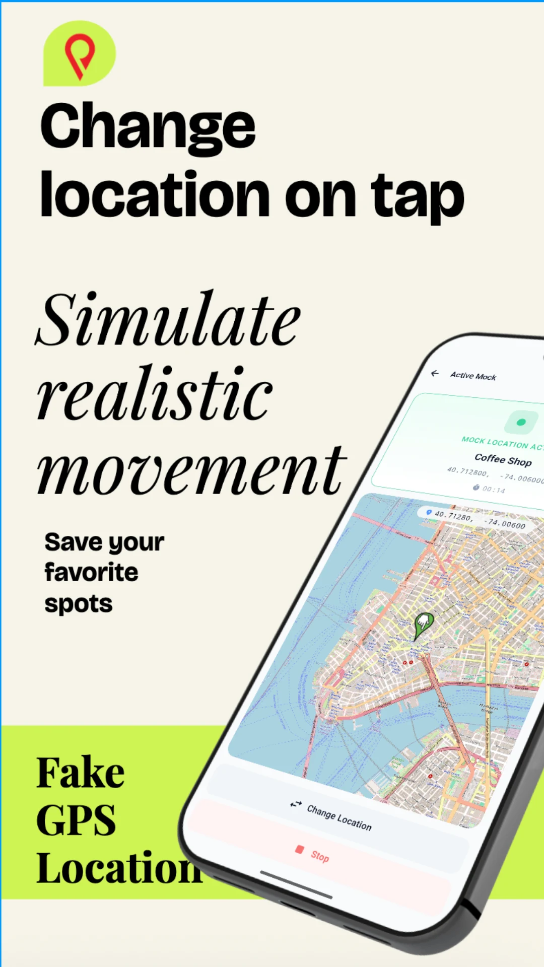 Fake GPS - MockPin Location screenshot